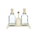 ESTIA ΔΟΧΕΙΑ ΥΓΡΟΥ ΠΙΑΤΩΝ ALLURE 2x300ml ΜΕ ΜΕΤΑΛΛΙΚΗ ΒΑΣΗ &amp; ΘΗΚΗ ΓΙΑ ΣΦΟΥΓΓΑΡΙ IVORY