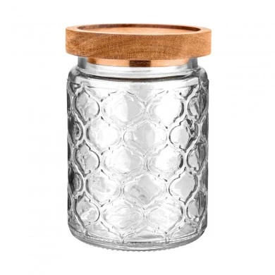 STORAGE CONTAINER ALLURE GLASS 700ml 14X10cm EMBOSSED