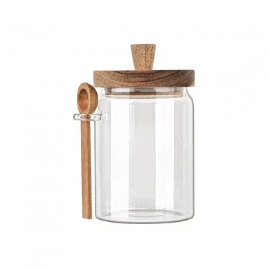 STORAGE CONTAINER ALLURE GLASS 850ml 9.7x12x17cm WITH SPOON