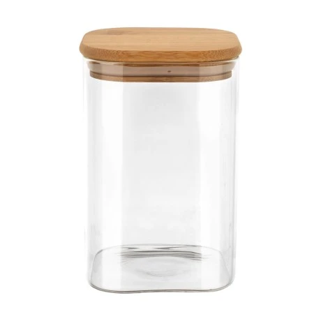 ESTIA ΔΟΧΕΙΟ ΑΠΟΘΗΚΕΥΣΗΣ BAMBOO ESSENTIALS 950ml ΓΥΑΛΙΝΟ ΜΕ ΚΑΠΆΚΙ