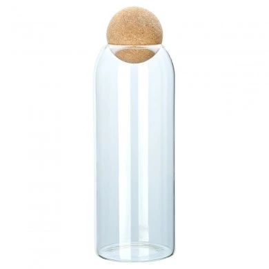 STORAGE CONTAINER GLASS 1300ml WITH CORK LID