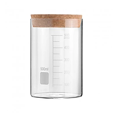 STORAGE CONTAINER GLASS 500ml WITH CORK LID
