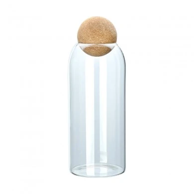 STORAGE CONTAINER GLASS 950ml WITH CORK LID