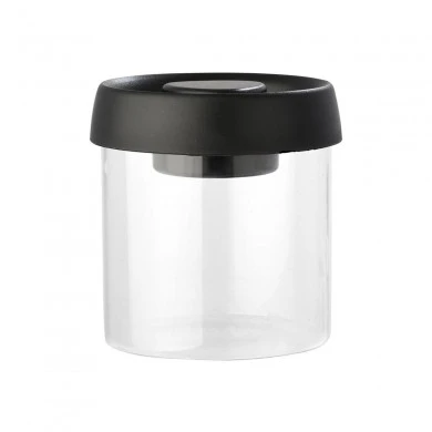 STORAGE VACUUM CONTAINER GLASS 450ml WITH LID BLACK