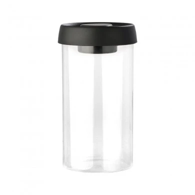 STORAGE VACUUM CONTAINER  GLASS 900ml WITH LID BLACK