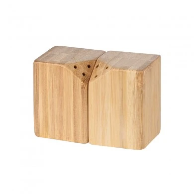 SALT &amp; PEPPER CONTAINER BAMBOO ESSENTIALS WITH MAGNET SET OF 2 PCS.