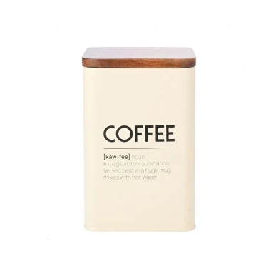 COFFEE CONTAINER ALLURE METALLIC 10X14cm IVORY