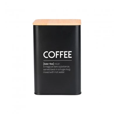 COFFEE CONTAINER BAMBOO ESSENTIALS METALLIC IVORY 10X13CM BLACK