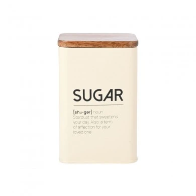 SUGAR CONTAINER ALLURE METALLIC 10X14cm IVORY