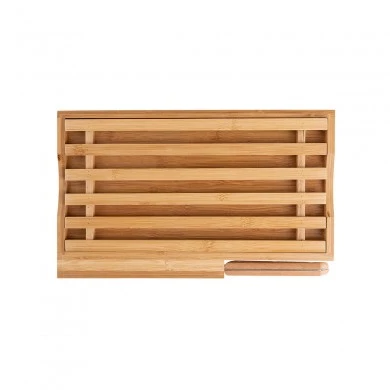 CUTTING BOARD BAMBOO ESSENTIALS 35.5x22x3.5cm WITH BREAD KNIFE