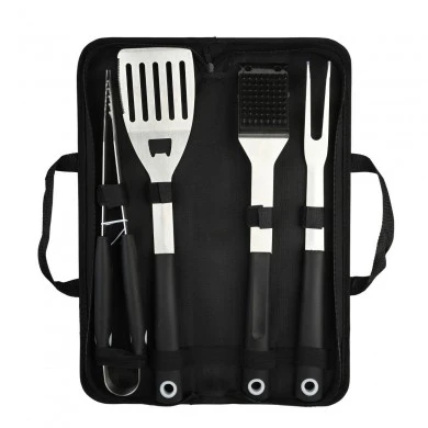 BARBEQUE TOOLS WITH ANTI-THERMAL HANDLE &amp; CARRY-ON CASE SET OF 5 PCS