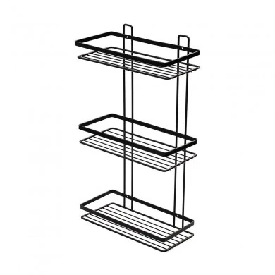 BATHROOM SHELVES ELEGANT STAINLESS STEEL 3-TIER 46x25x12.5cm BLACK