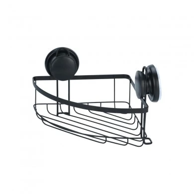 BATHROOM CORNER SHELVES WITH SUCTION CUP BLACK