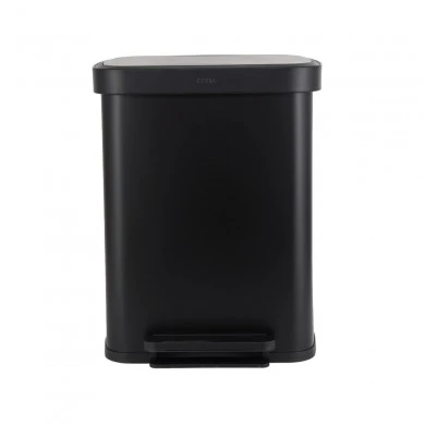 KITCHEN TRASH CAN FLATOP SOFT CLOSE 50lt MATTE BLACK