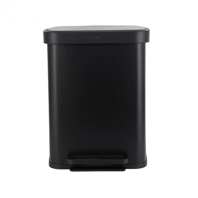 ESTIA ΚΑΔΟΣ ΑΠΟΡΡΙΜΑΤΩΝ FLATOP SOFT CLOSE 50lt ΜΑΤ ΜΑΥΡΟΣ
