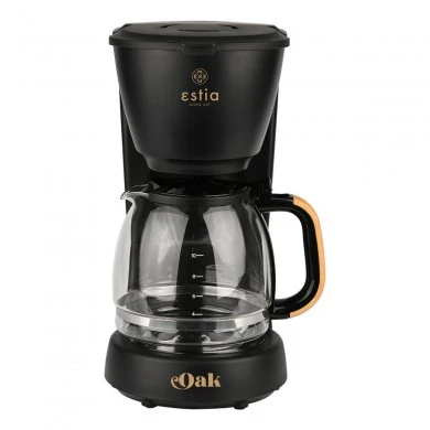 COFFEE MAKER OAK PLASTIC 1000W WITH GLASS JUG 1.25lt BLACK