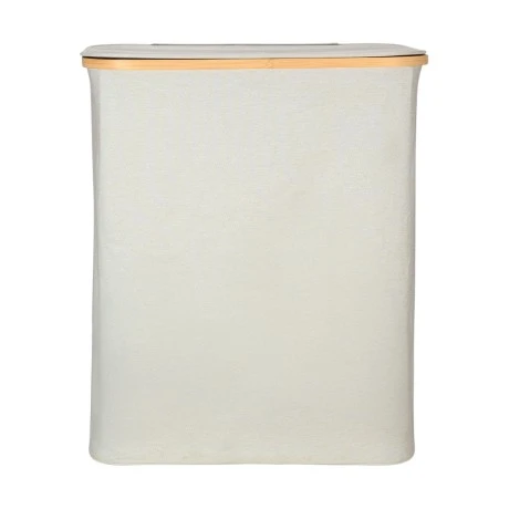 ESTIA ΚΑΛΑΘΙ ΑΠΛΥΤΩΝ BAMBOO ESSENTIALS 144lt ΜΕ ΚΑΠΑΚΙ ΚΑΙ 2 MESH BAGS 56x37x68cm ΓΚΡΙ
