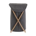 ESTIA ΚΑΛΑΘΙ ΑΠΛΥΤΩΝ BAMBOO ESSENTIALS 40x40x70cm ΜΕ ΘΗΚΗ ΠΟΛΥΕΣΤΕΡΑ ΠΤΥΣΣΟΜΕΝΟ ΓΚΡΙ