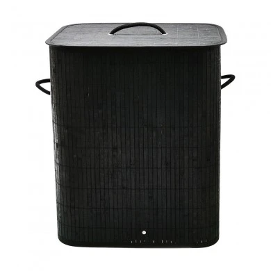 LAUNDRY BASKET BAMBOO ESSENTIALS FOLDABLE RECTANGULAR 60lt BLACK