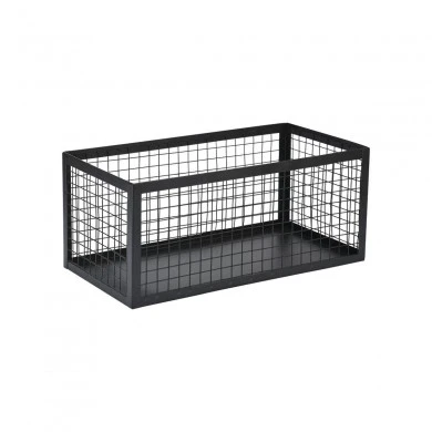 STORAGE &amp; ORGANISER BASKET CAGE METALLIC 23.5x15x11cm BLACK