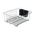 SINK BASKET METALLIC 35x30x15cm WITH BLACK SILICONE BASE