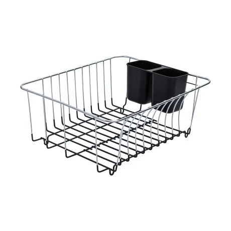 SINK BASKET METALLIC 35x30x15cm WITH BLACK SILICONE BASE