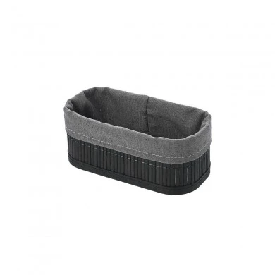 STORAGE &amp; ORGANIZER BOX BAMBOO ESSENTIALS 19.5x10cm WITH CLOTHING BLACK