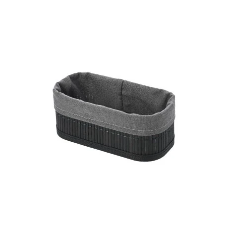STORAGE &amp; ORGANIZER BOX BAMBOO ESSENTIALS 19.5x10cm WITH CLOTHING BLACK