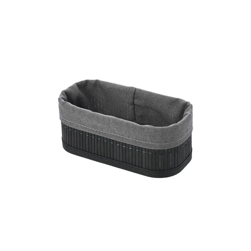 STORAGE &amp; ORGANIZER BOX BAMBOO ESSENTIALS 19.5x10cm WITH CLOTHING BLACK