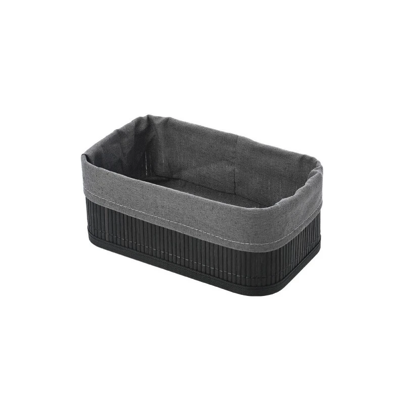 STORAGE &amp; ORGANIZER BOX BAMBOO ESSENTIALS 24.5x10cm WITH CLOTHING BLACK