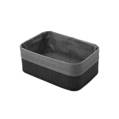 STORAGE &amp; ORGANIZER BOX BAMBOO ESSENTIALS 30x25cm WITH CLOTHING BLACK