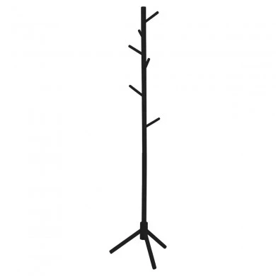 COAT RACK 8 HOOKS WOODEN BLACK