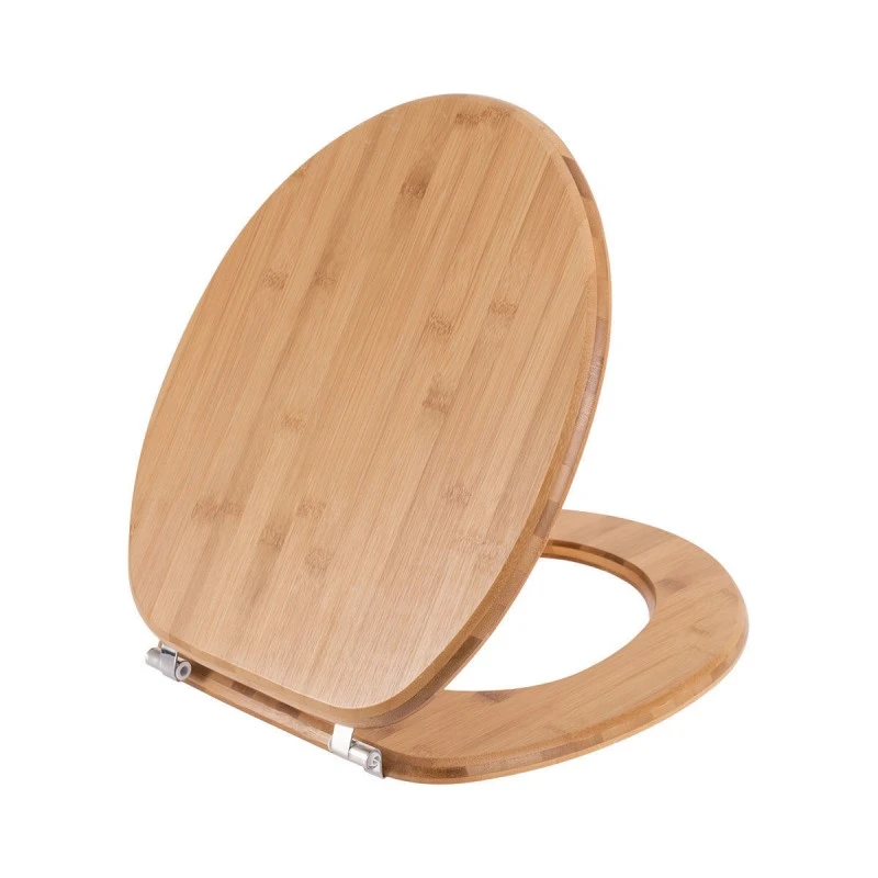 TOILET SEAT BAMBOO ESSENTIALS WITH ADJUSTABLE STEEL HINGES
