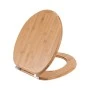 TOILET SEAT BAMBOO ESSENTIALS WITH ADJUSTABLE STEEL HINGES