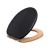 TOILET SEAT BAMBOO ESSENTIALS WITH ADJUSTABLE STAINLESS STEEL HINGES BLACK