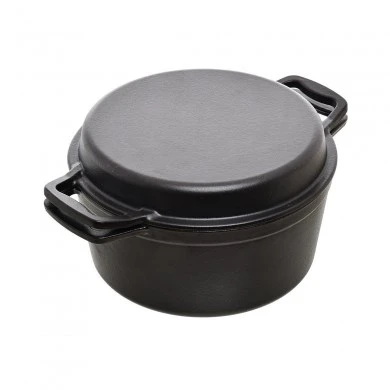 CASSEROLE IRON 2 IN 1 CAST IRON 25cm WITH FRYING PAN LID