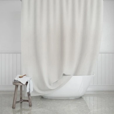 BATHROOM CURTAIN WATER RESISTANT ETHEREA POLYESTER 180x200cm PEARL