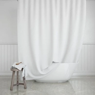 BATHROOM CURTAIN WATER RESISTANT POLYESTER 180x200cm WHITE