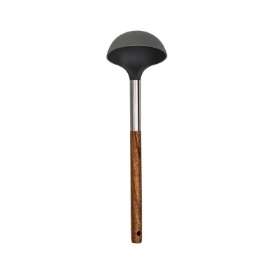 SOUP LADLE PBT 30cm WITH WOODEN HANDLE
