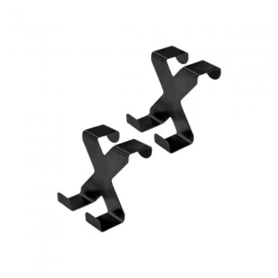 WALL MOUNTED HOOK METALLIC 2-TIER BLACK SET OF 2 PCS.