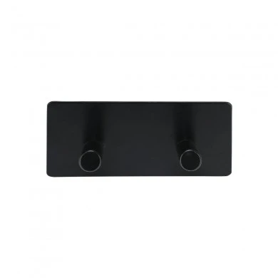 WALL MOUNTED HOOK WITH SQUARE BASE 2-TIER BLACK
