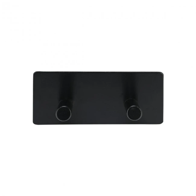 WALL MOUNTED HOOK WITH SQUARE BASE 2-TIER BLACK