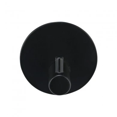WALL MOUNTED HOOK WITH ROUND BASE BLACK