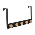 DOOR HANGER METALLIC 5 HOOKS BLACK