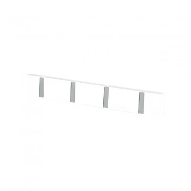 WALL HANGER WOODEN 40x5.5x1.8cm WITH 4 FOLDABLE HOOKS WHITE