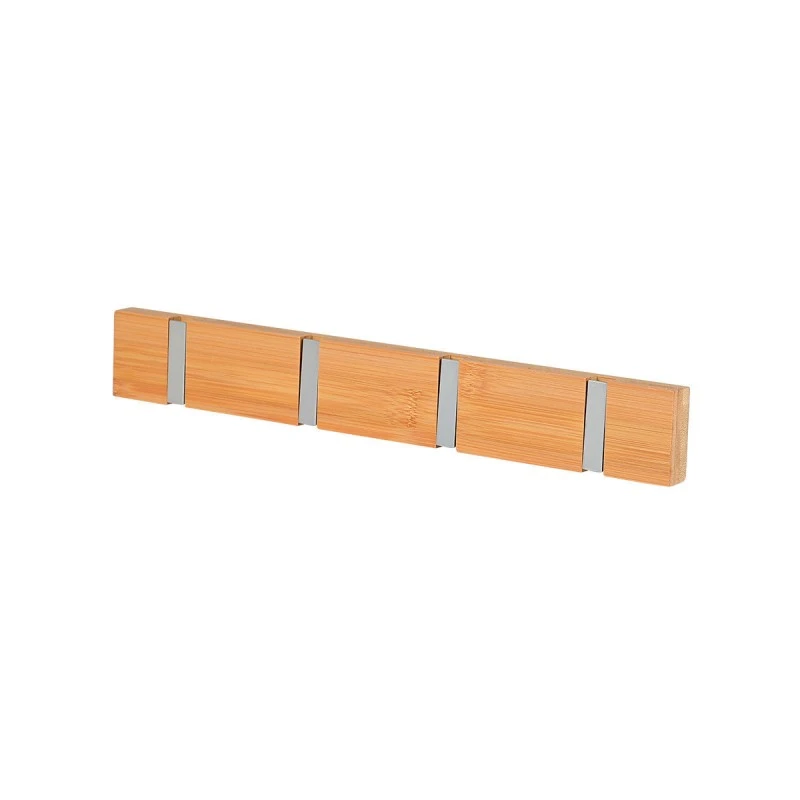 WALL HANGER WOODEN 40x5.5x1.8cm WITH 4 FOLDABLE HOOKS