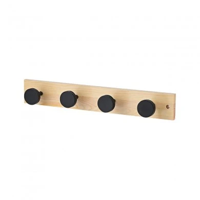 WALL HANGER WOODEN 40x6x6cm 4 HOOKS