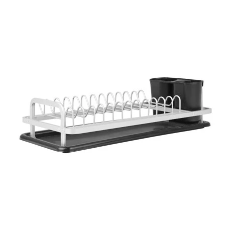 DISH RACK ALUMINUM 40x19x12cm WITH BLACK TRAY