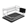 DISH RACK 2-TIER ALUMINIUM WITH PLASTIC PLATE