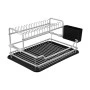 DISH RACK 2-TIER ALUMINIUM WITH PLASTIC PLATE